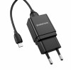 Зарядное устройство Borofone BA19A, 1А USB + кабель Micro USB, черное