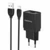 Зарядное устройство Borofone BA19A, 1А USB + кабель Micro USB, черное