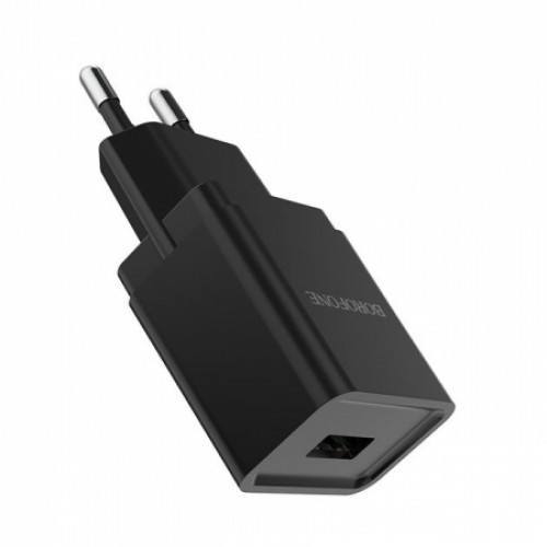 Зарядное устройство Borofone BA19A, 1А USB + кабель Micro USB, черное