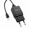 Зарядное устройство Borofone BA19A, 1А USB + кабель Micro USB, черное