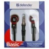 Наушники-вкладыши Defender Basic-619, черно-красные (63619)