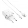 Зарядное устройство Hoco C12Q QC3.0 3А USB + кабель microUSB, белое