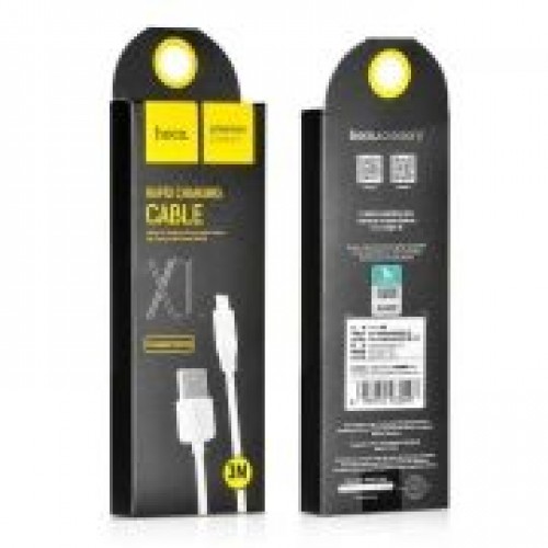 Кабель USB 2.0 Am=>Apple 8 pin Lightning, 3.0 м, белый, Hoco X1 Rapid Charging