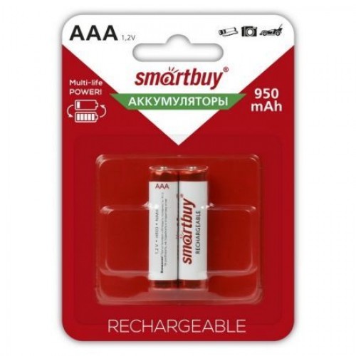 Аккумулятор AAA Smartbuy HR03-2BL 950мА/ч Ni-Mh, 2шт, блистер (SBBR-3A02BL950)