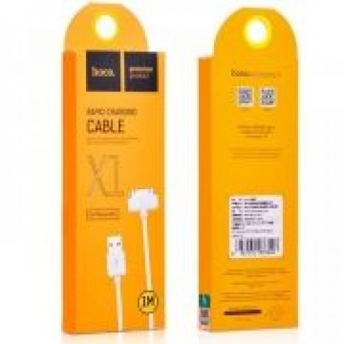 Кабель USB 2.0 Am=>Apple 30 pin, 1 м, белый, Hoco X1 Rapid