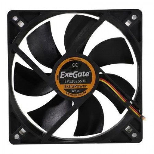 Вентилятор 120 x 120 x 25, 3 pin, 12V, 1800 об/мин, втулка, кабель 40 см, Exegate (EP12025S3P)