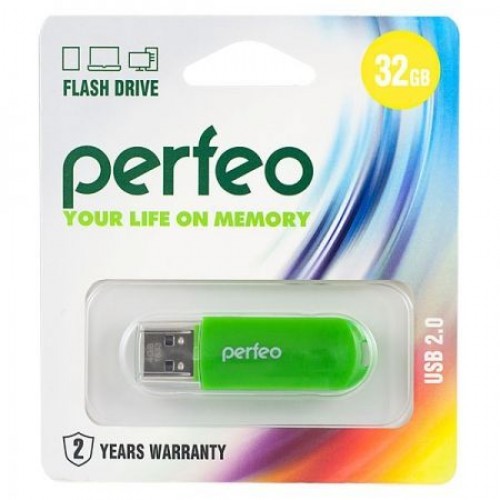 32Gb Perfeo C03 Green USB 2.0 (PF-C03G032)