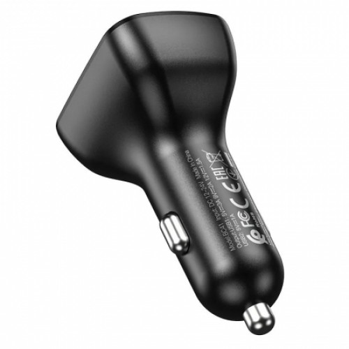 Автомобильный FM-трансмиттер Borofone BC41 Eminency, Bluetooth 5.0, QC3.0 18Вт, 2xUSB 3.1A, microSD