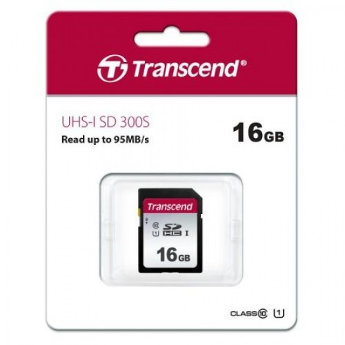 Карта памяти SDHC 16Gb Transcend 300S Class 10 UHS-I U1 (TS16GSDC300S)