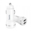 Зарядное автомобильное устройство Hoco Z27 2.4A 2xUSB + кабель Lightning, белое