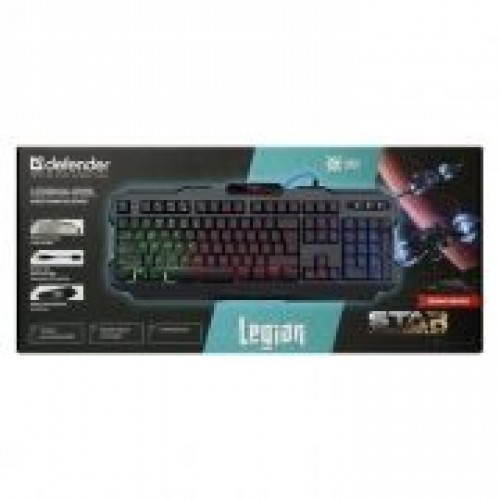 Клавиатура игровая Defender Legion GK-010DL с подсветкой, черная, USB (45010)
