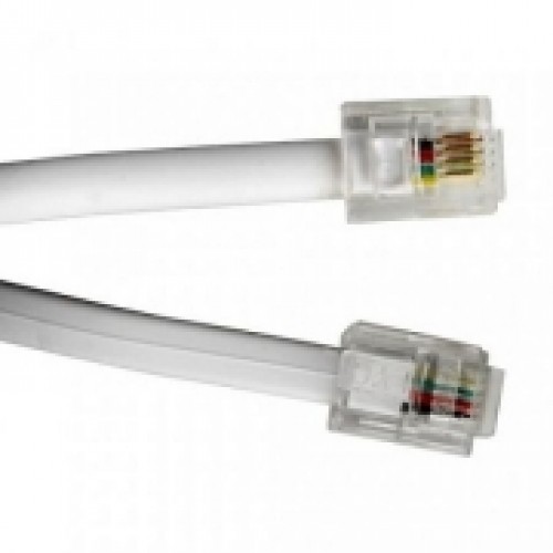 Кабель телефонный c разъёмами 6p4c RJ14(RJ11), 2 м, 4 жилы, белый