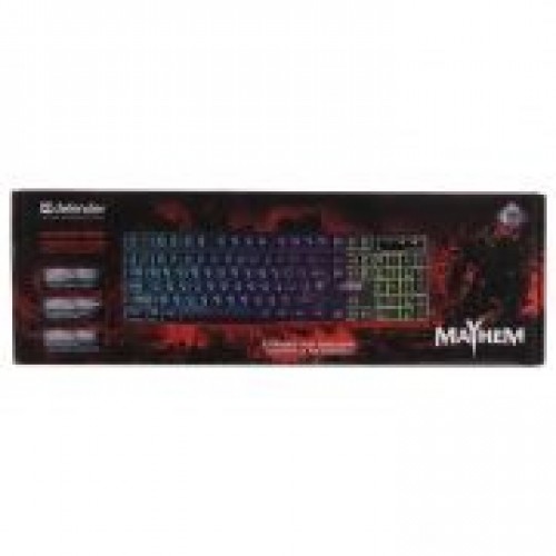 Клавиатура игровая Defender Mayhem GK-360DL с подсветкой, черная, USB (45360)