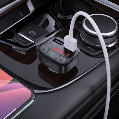 Автомобильный FM-трансмиттер Hoco E59 Promise, Bluetooth 5.0, QC3.0 18Вт, 2xUSB 3.1A, microSD