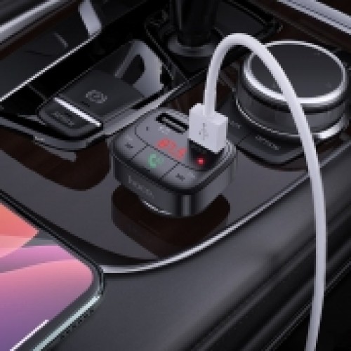 Автомобильный FM-трансмиттер Hoco E59 Promise, Bluetooth 5.0, QC3.0 18Вт, 2xUSB 3.1A, microSD