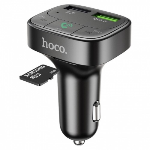 Автомобильный FM-трансмиттер Hoco E59 Promise, Bluetooth 5.0, QC3.0 18Вт, 2xUSB 3.1A, microSD