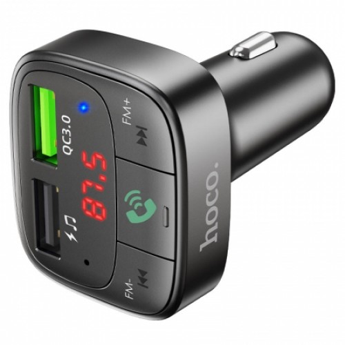Автомобильный FM-трансмиттер Hoco E59 Promise, Bluetooth 5.0, QC3.0 18Вт, 2xUSB 3.1A, microSD