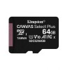 Карта памяти Micro SDXC 64Gb Kingston Class 10 Canvas Select + UHS-I U1 A1, 100 Мб/с без адаптера