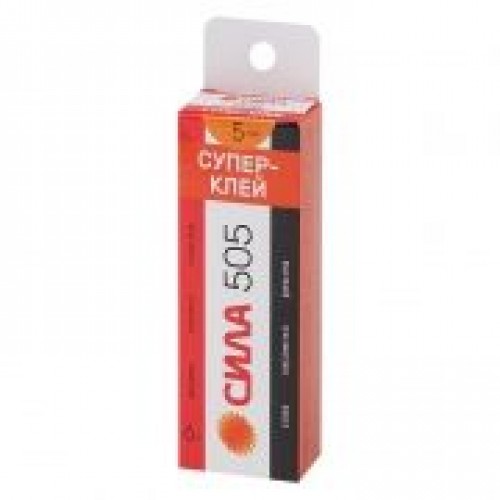 Супер-клей СИЛА 505, прозрачный, 6 гр., пластик туба