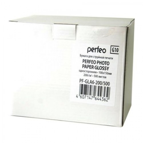 Бумага A6 Perfeo глянцевая 200 г/м, 10x15 см, 500 листов (PF-GLA6-200/500) (G10)