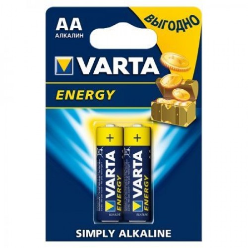Батарейка AA Varta LR6/2BL Energy, щелочная, 2 шт, в блистере (4106-213)