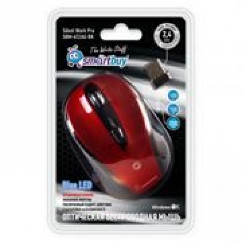 Мышь беспроводная Smartbuy 612AG Red/Black с бесшумными кнопками USB (SBM-612AG-RK)