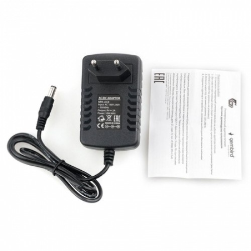 Адаптер питания Gembird NPA-AC8, 9В/2А, штекер 5,5х2,5 мм, положит. полярность (+)