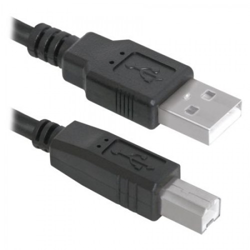 Кабель USB 2.0 Am=>Bm - 1.8 м, черный, пакет, Defender USB04-06 (83763)