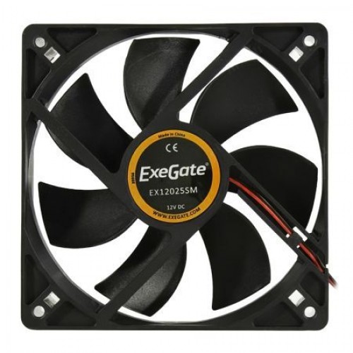Вентилятор 120 x 120 x 25, 4 pin Molex, 1200 об/мин, втулка, кабель 40 см, Exegate (EX12025SM)