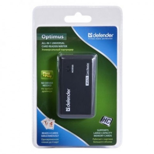 Карт-ридер внешний USB Defender Optimus (83501)