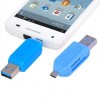 Карт-ридер внешний OTG micro USB/USB Perfeo PF-VI-O004, синий (PF_4253)