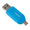 Карт-ридер внешний OTG micro USB/USB Perfeo PF-VI-O004, синий (PF_4253)