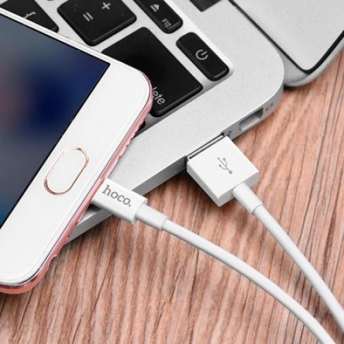Кабель USB 2.0 Am=>micro B - 1.0 м, белый, Hoco X23 Skilled