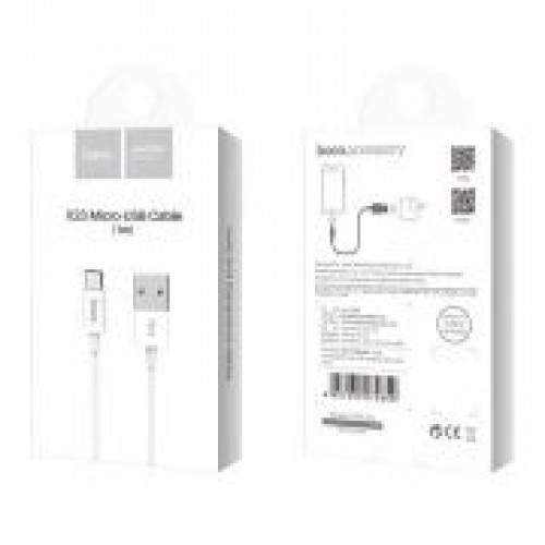 Кабель USB 2.0 Am=>micro B - 1.0 м, белый, Hoco X23 Skilled