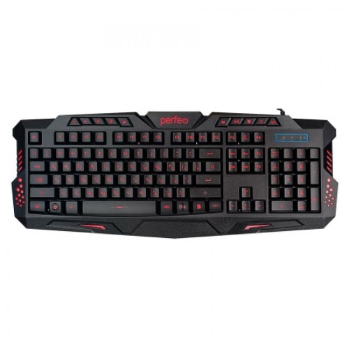Клавиатура игровая Perfeo Skin Black с 3-х цветной подсветкой, USB (PF_B4893)