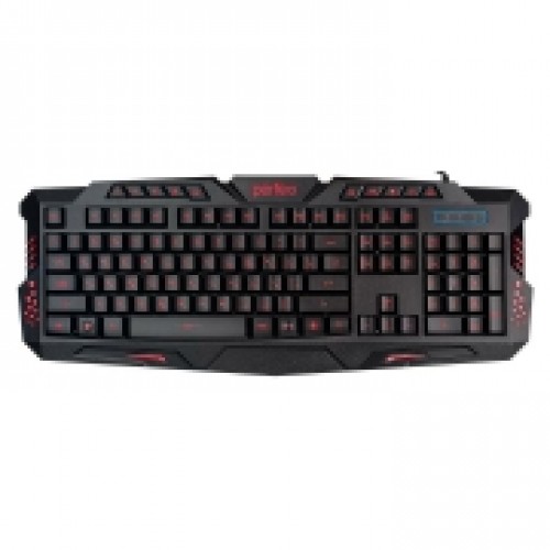 Клавиатура игровая Perfeo Skin Black с 3-х цветной подсветкой, USB (PF_B4893)