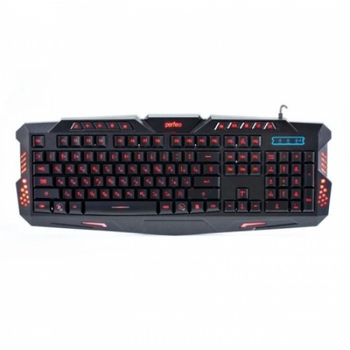 Клавиатура игровая Perfeo Skin Black с 3-х цветной подсветкой, USB (PF_B4893)
