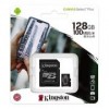Карта памяти Micro SDXC 128Gb Kingston Class 10 Canvas Select + UHS-I U1 A1, 100 Мб/с + адаптер SD